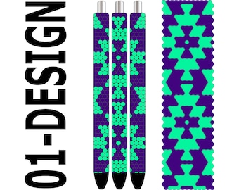 Rhinestone Pen Template – Aztec Tribal SS10 Bling PDF for Inkjoy, Makerflo & DFR Pens