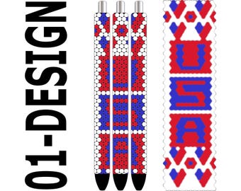 Rhinestone Pen Template – USA Patriotic Heart SS10 Bling PDF for Inkjoy, Makerflo & DFR Pens