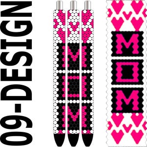 Rhinestone Pen Template – Love Heart and Family SS10 Bling PDF for Inkjoy, Makerflo & DFR Pens