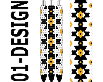 Rhinestone Pen Template – Aztec Tribal SS10 Bling PDF for Inkjoy, Makerflo & DFR Pens