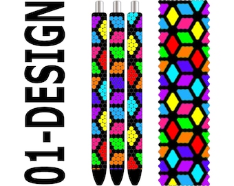 Rhinestone Pen Template – Multicolor Diamond SS10 Bling PDF for Inkjoy, Makerflo & DFR Pens