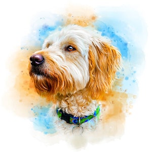 Custom Pet Portrait Digital Copy Digital Watercolor image 3