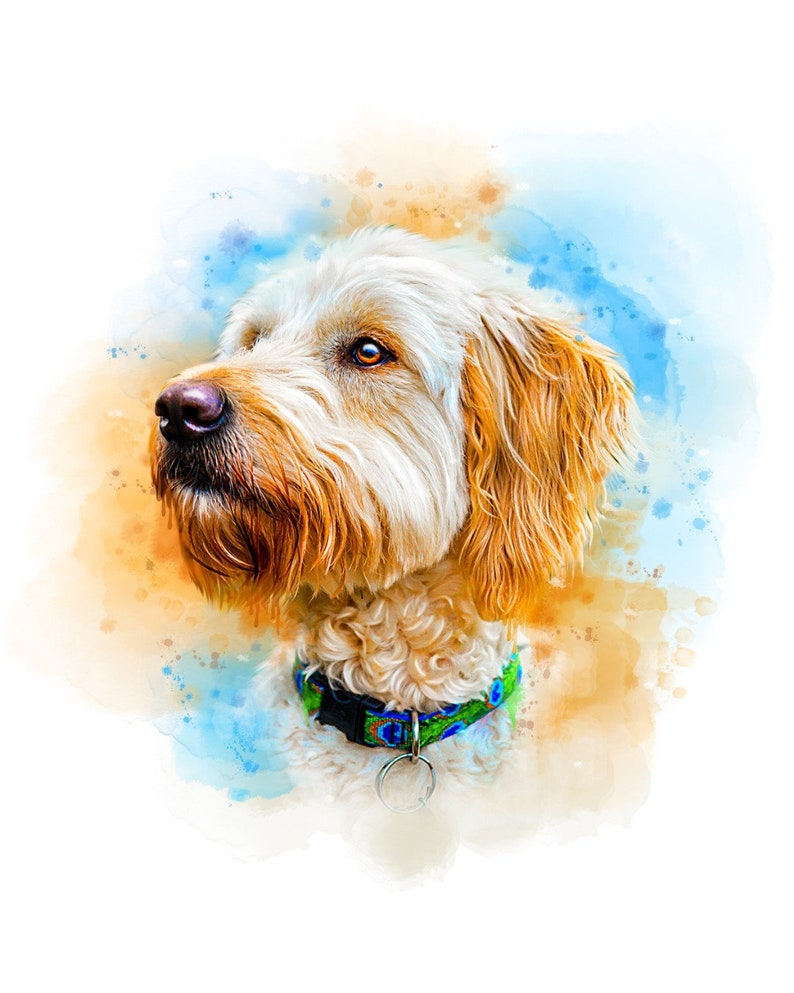 Custom Pet Portrait Digital Copy Digital Watercolor image 3