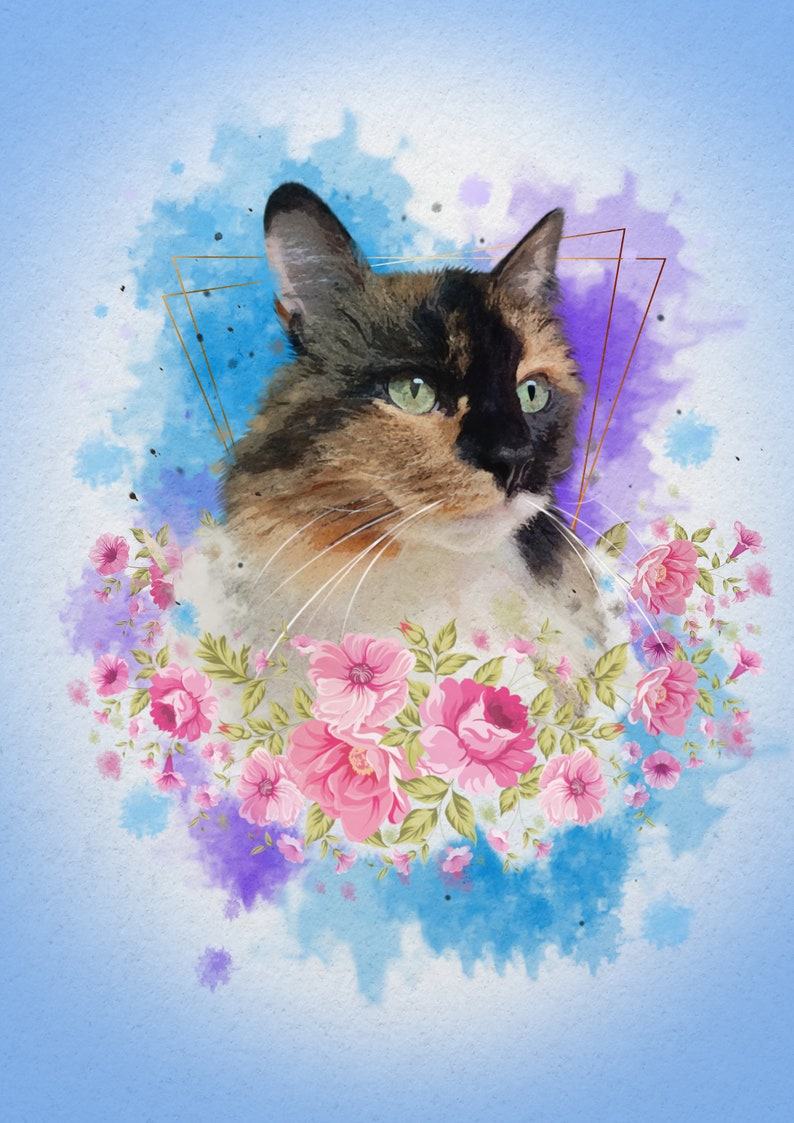 Custom Pet Portrait Digital Copy Digital Watercolor image 5
