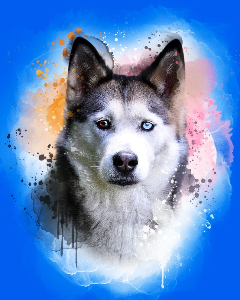 Custom Pet Portrait Digital Copy Digital Watercolor image 4