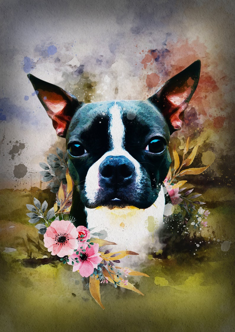 Custom Pet Portrait Digital Copy Digital Watercolor image 7