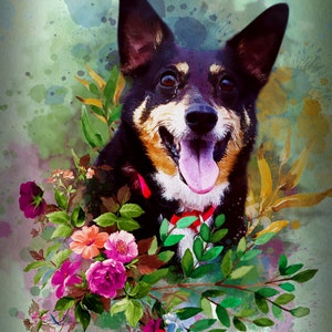 Custom Pet Portrait Digital Copy Digital Watercolor image 6