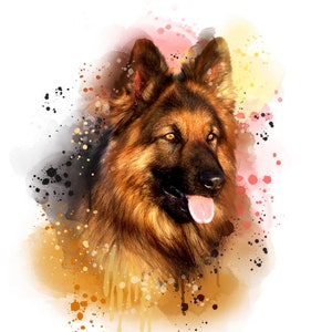 Custom Pet Portrait Digital Copy Digital Watercolor image 2