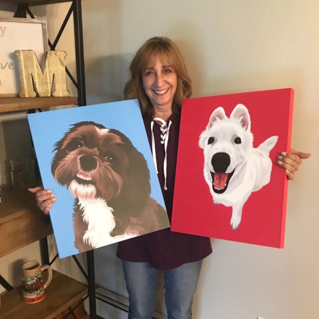 Personalized Pet Canvas Pet Portrait Canvas Pet Lover Gift Magik Pencil