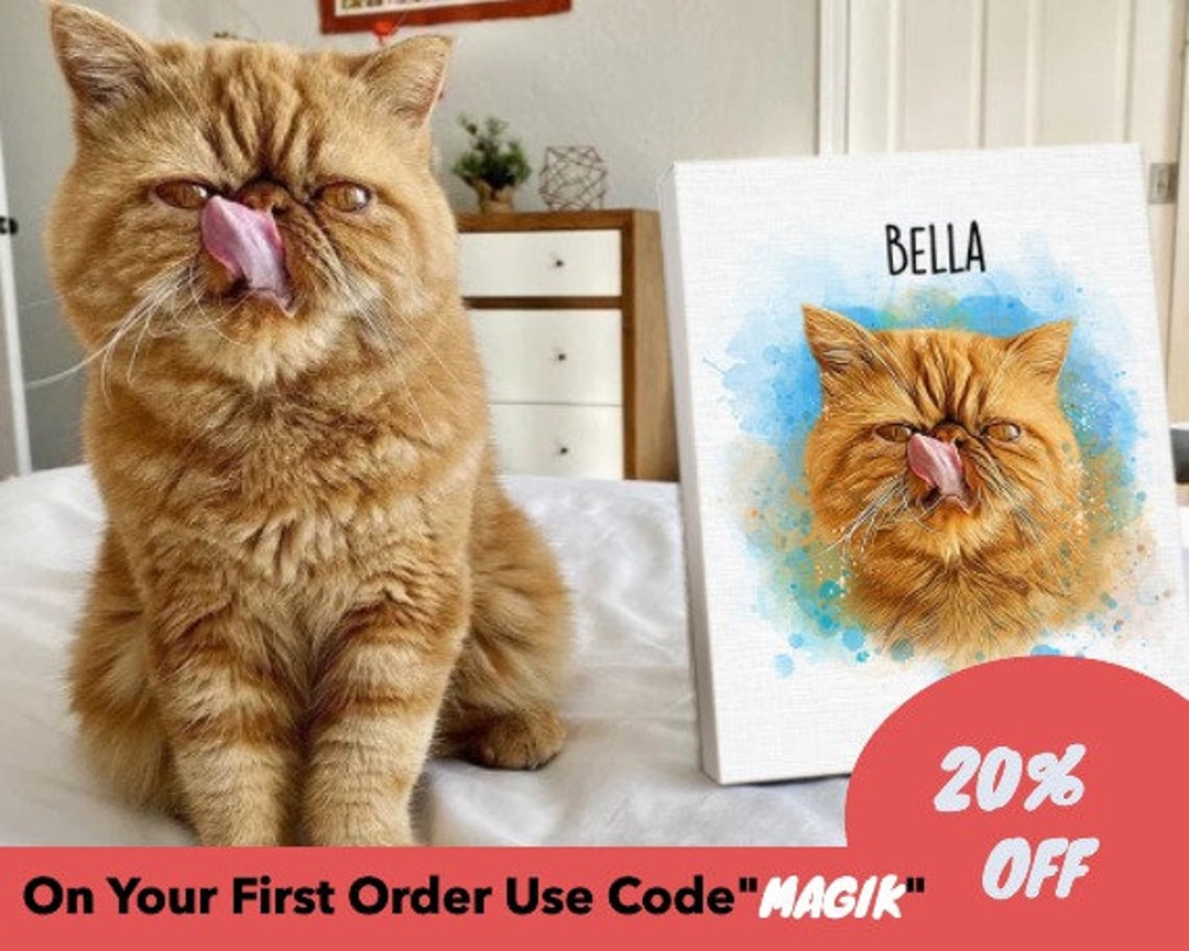 Personalized Pet Canvas Pet Portrait Canvas Pet Lover Etsy