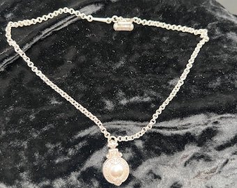 Vintage Brighton silver tone pendant necklace with a toggle clasp