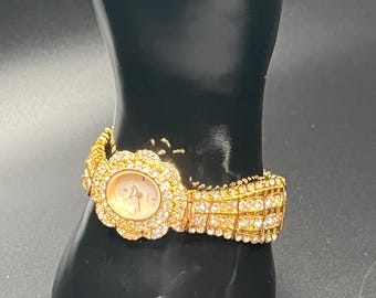 Park Lane Vintage Gold Tone Watch Cubic Zirconia Bracelet  display picture 2