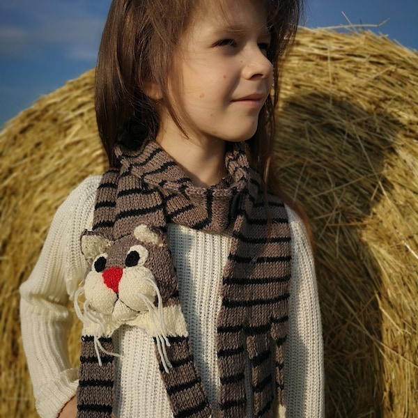 Knit Cat Scarf Etsy