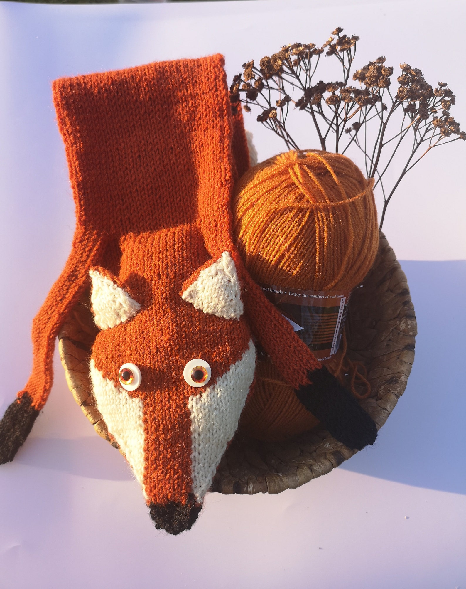 Knitted Fox Scarf for Kids. Let's Meet a New Forest Animal Etsy