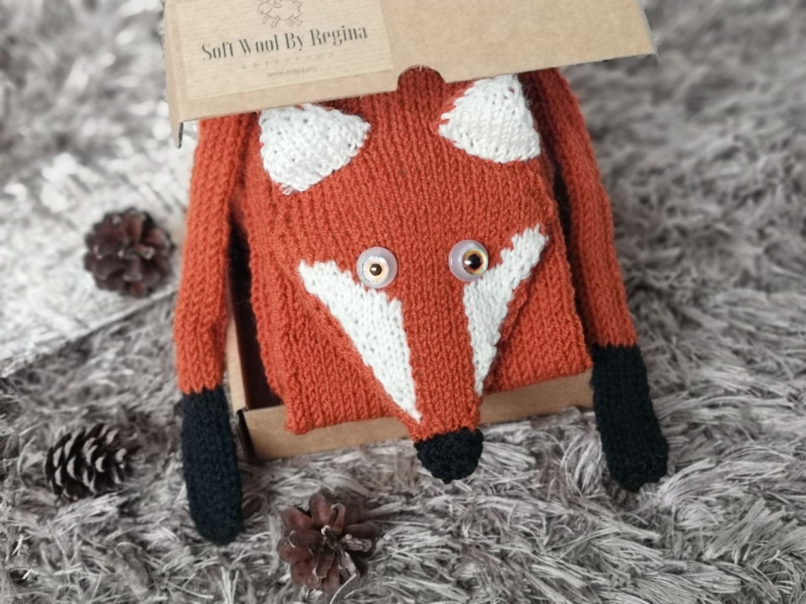 Knitted Fox Scarf for Kids. Let's Meet a New Forest Animal Etsy