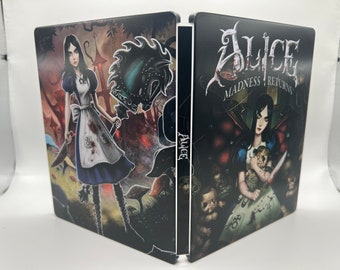 Alice Madness Kehrt zurück Stahlbuch gefertigte Tasche nur für PS4/PS5/Xbox (Kein Spiel) Neu