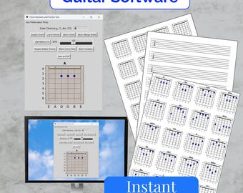 Gitarren Software Akkord Anzeige Geschenk für Musiker Akkord Drucker für Gitarren Schüler Tabulatur Werkzeug für Gitarrist Metronom Verbessern des Rhythmus
