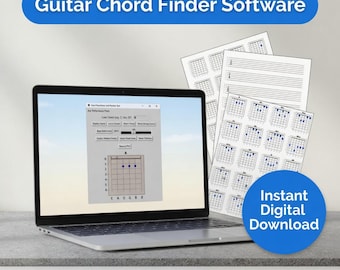 Gitarren Software Akkord Finder Anzeige Geschenk für Musiker Akkord Drucker für Gitarrenschüler Tabulatur für Gitarristen Metronom Verbessern des Rhythmus