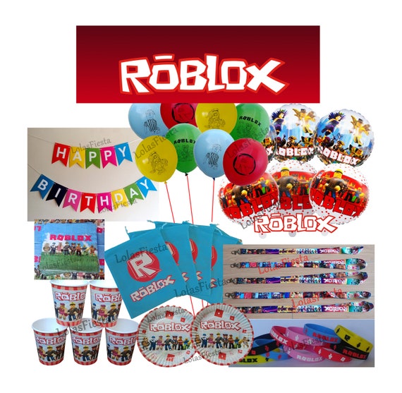 Roblox Birthday Party Decorations Party Favors Roblox Etsy - custom design roblox birthday cake lola s cupcakes bahrain