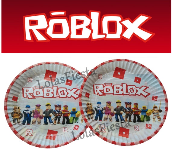 Roblox Plates Other Set Options Roblox Cups Napkins Etsy - 22 pc roblox balloon set other set options roblox birthday etsy