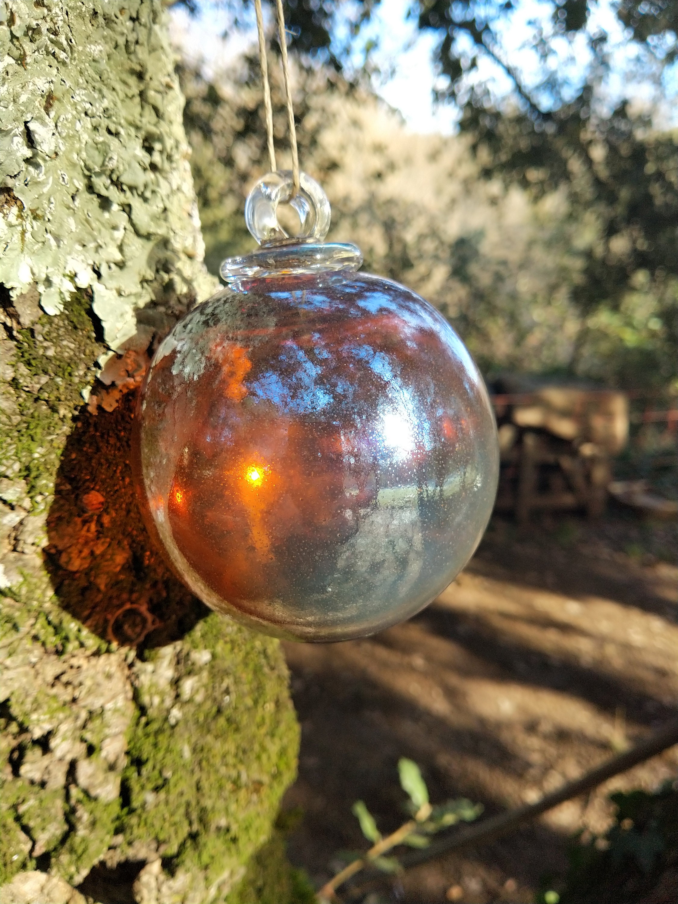 Boule en Verre Soufflé Gold Brown