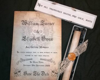 Pirate birthday invitation Pirate party set of 10 custom printed rolled up paper scrolls pirate sail ship Pirate invitation