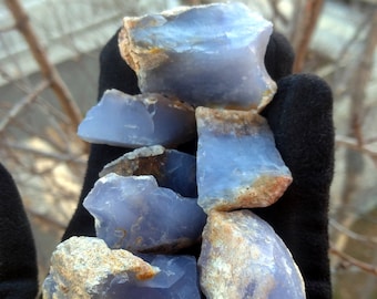 Calcedonia azul en bruto al por mayor, piezas pequeñas, 1 libra, para tallar y lapidar.