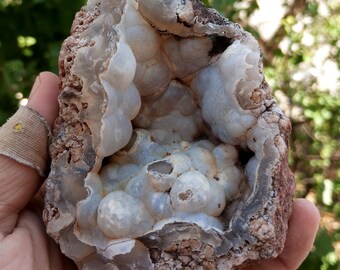 White Botryoidal Agate Stone - Ankara, Turkiye