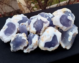 Wholesale Raw Blue Chalcedony 1 kg Rough for Cabbing Lapidary