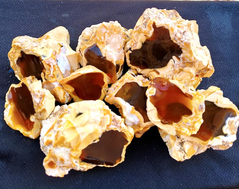 Wholesale Raw Honey Chalcedony Nodules 1 kg Rough for Cabbing Lapidary image 1