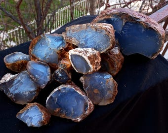 Wholesale Raw Blue Chalcedony Nodules 1 kg Rough for Cabbing Lapidary