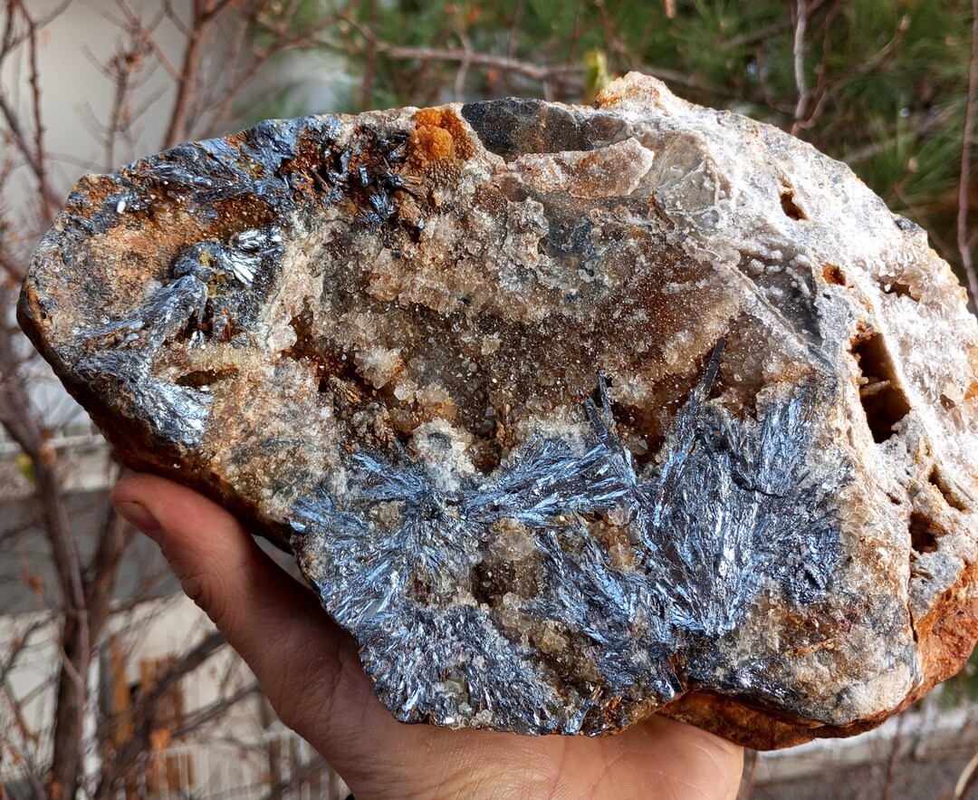 Ore Rere 6 Lb 11,5 Oz XXL Rare Metalic Stibnite Crystal Cluster Antimony Ore ...