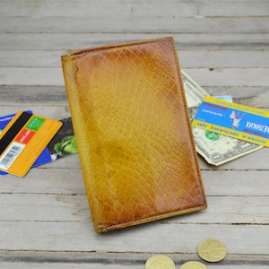 Vintage Genuine Leather Wallet for  1980s. Brown Leather Purse Clutch  . Real Leather Made in USSR.
