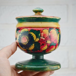 Hand Painted Wooden Jewelry Box: Lily of the Valley Trinket Storage, USSR Decor