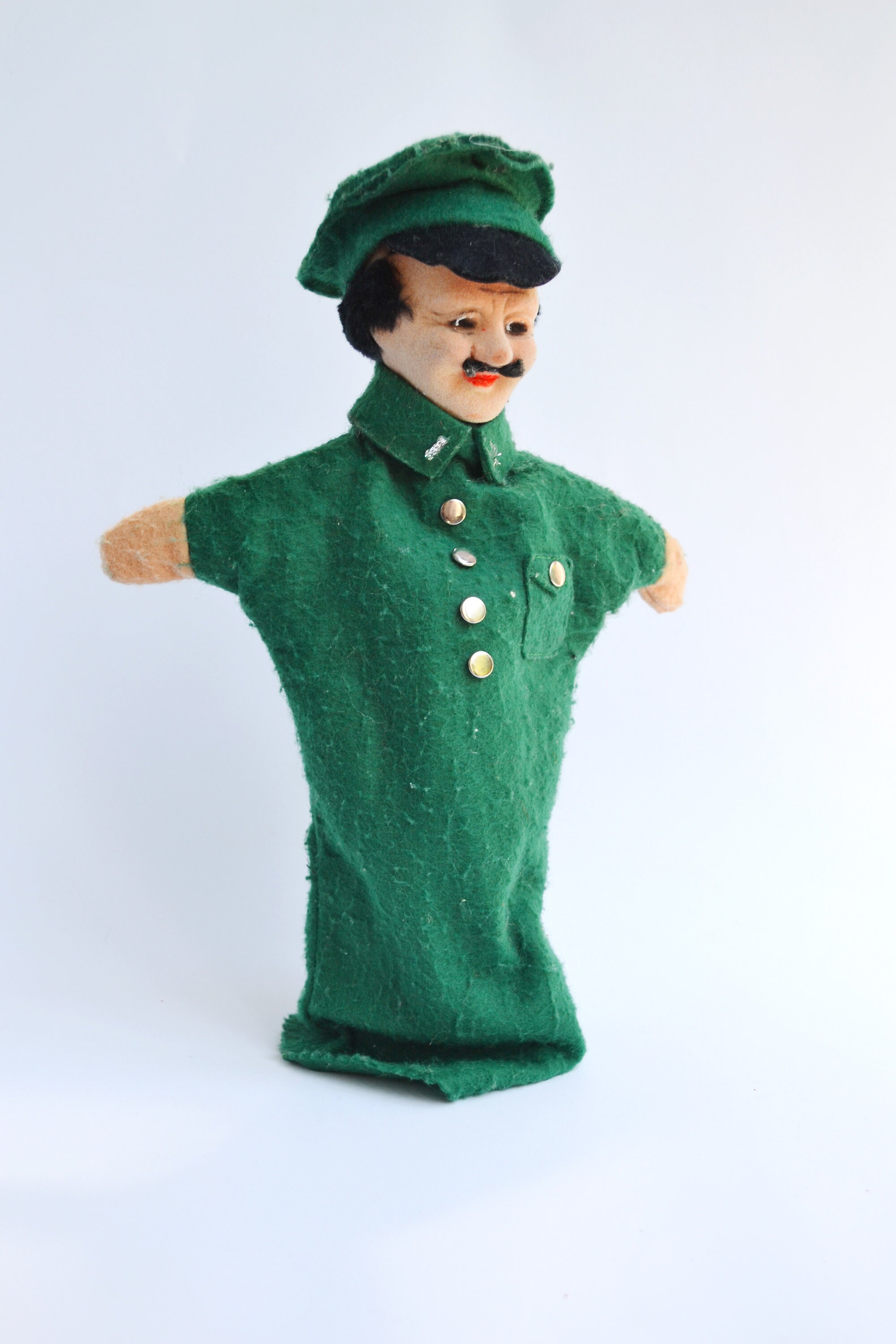 Rare Antique Hand Puppet Sergeant . Vintage Hand Puppet . Hand Glove