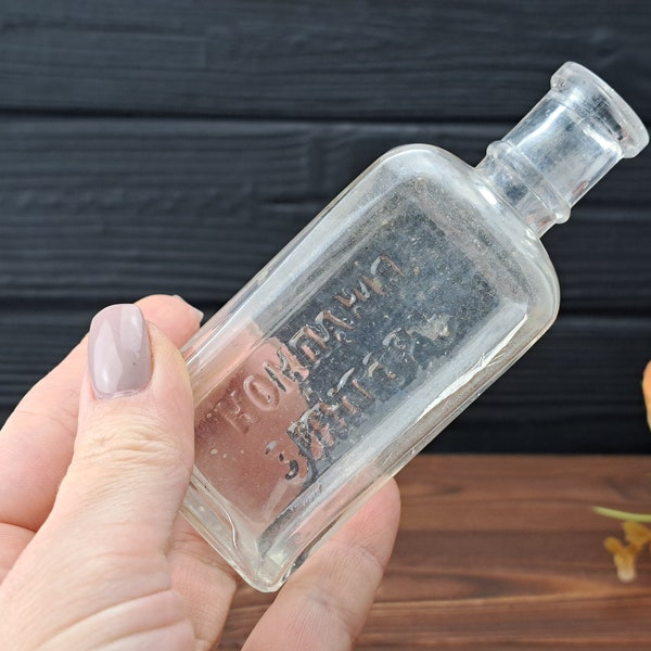 Antike Sammler Glas Apotheker Flasche Lab Jar. Klare Display-Flaschen. Labor Glasgefäße. Kleine Vintage Flasche. 1910er Jahre