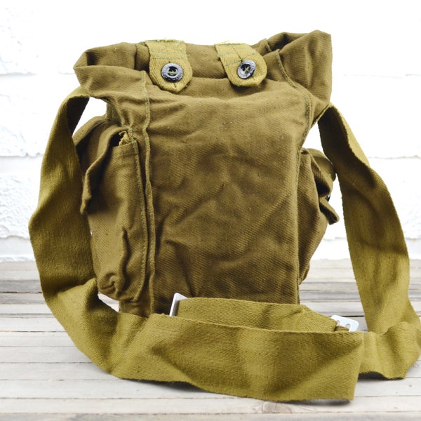 NOS Soviet Military Bag for a gas mask EDC bag. Red army bag . military crossbody bag from 1970. military style