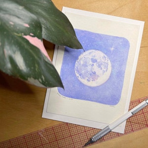Pastel Moon | hand-embellished giclée print | limited edition of 50