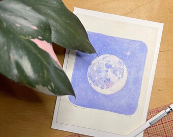 Pastel Moon | hand-embellished giclée print | limited edition of 50