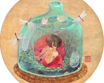 I Found a Message in a Bottle, the Page is Wet, Words Dissolved | giclée print