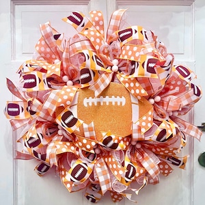 Sports Custom Wreath for many teams can be hung anywhere. Team Sports Wreath will be awesome on doors, walls or wherever you place it.
