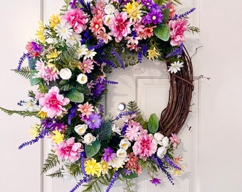 Gift for Mothers Day,  Happy Mothers Day Grapevine. Mothers Day Gift, Gift For Mother, Everyday Wreath, Spring Wreath, Floral Grapevine