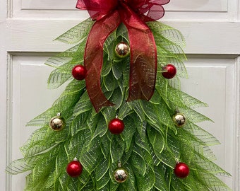 Christmas Custom Tree Wreath can hang anywhere. Christmas Tree Wreath is a hanger for your home.