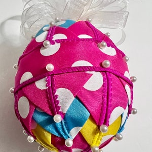 Easter Egg Ornament, Easter Ornament,Polka Dot Ornament, Egg Shaped Easter Ornament,Egg Ornament, Ornament for Easter, Pastel Egg Ornament,