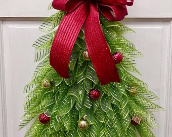 Christmas Custom Tree Wreath can hang anywhere. Christmas Tree Wreath is a hanger for anywhere in your home.
