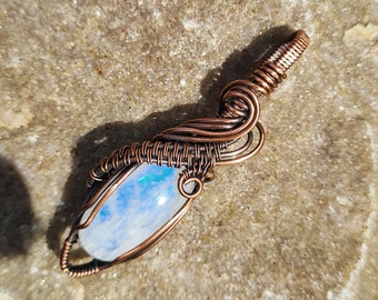 Antiqued Copper Moonstone Mini Pendant