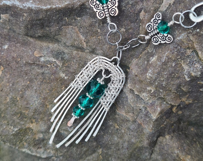 Silver Plated Teal Pendant