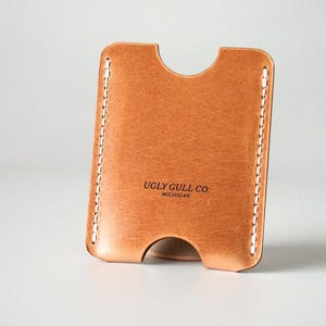 Cartera de cuero hecha a mano para hombre, Tarjetero de cuero minimalista, Cartera hecha en EE. UU., Cartera de cuero pequeña, Hecho a mano.