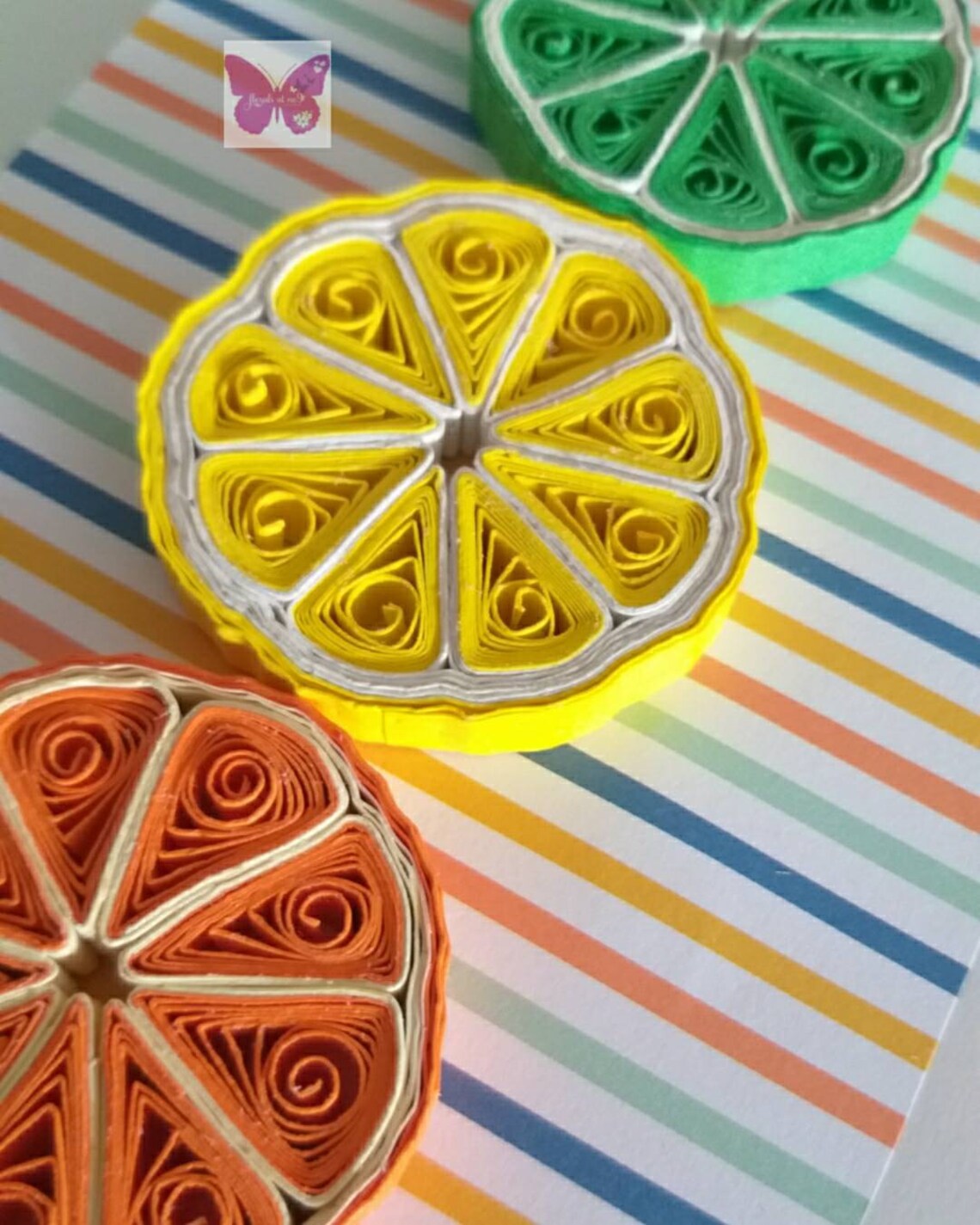 Quilled 3D Fruit Frame Quilled Citrus Fruits Paper Etsy