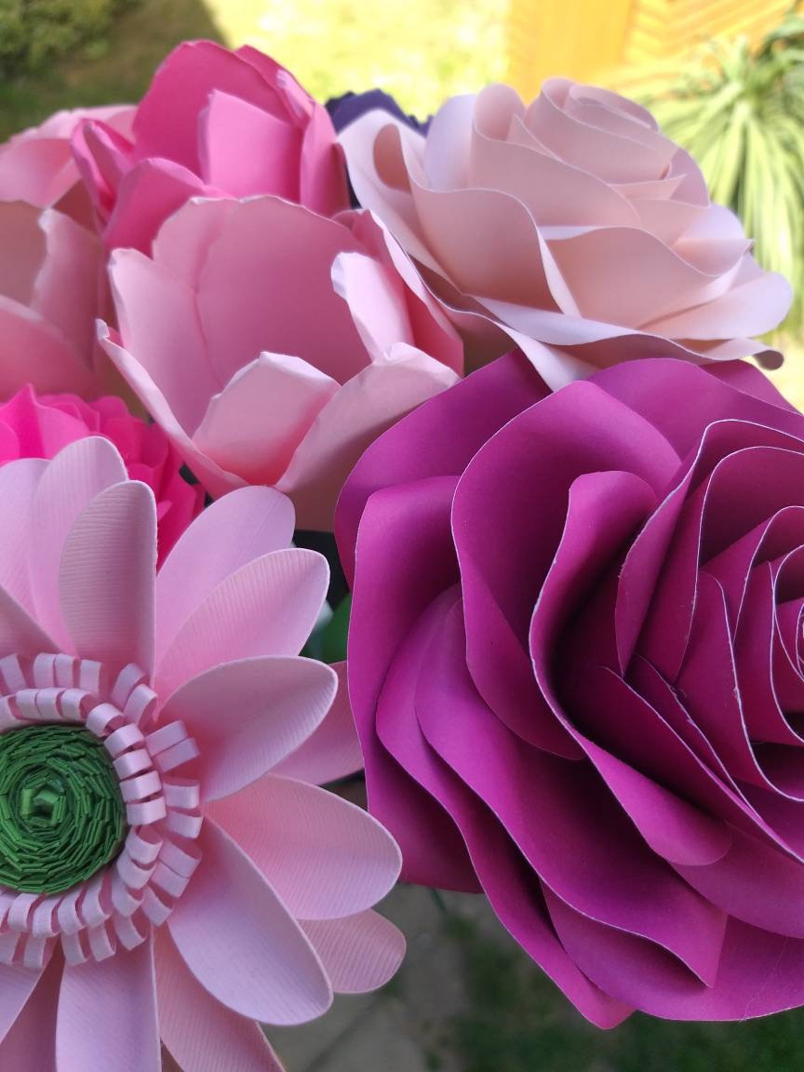 Paper Flower Bouquet UK Mothers Day Handmade Flowers Send Etsy